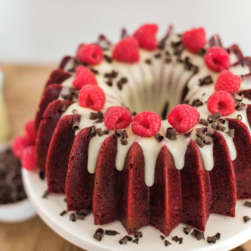 The most delicious red velvet bundt with a cream cheese icing. #redvelvetcake #redvelvetbundtcake #valentinesdaycake #valentinesdessert #valentinesrecipe #redvelvet #cakebycourtney